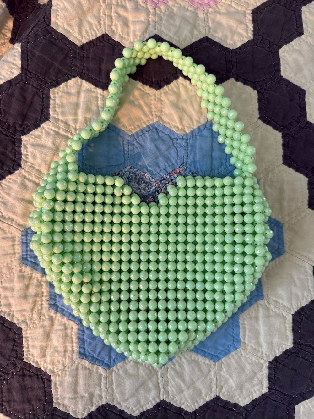 Hand-made beaded purse.